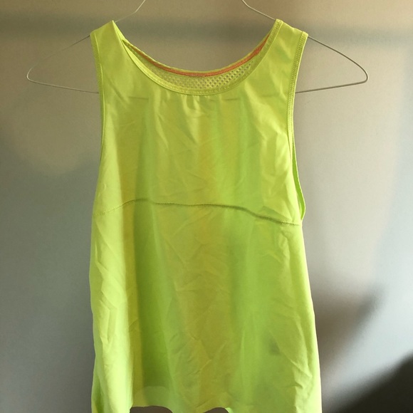 neon yellow tank top with mesh back - Picture 1 of 3